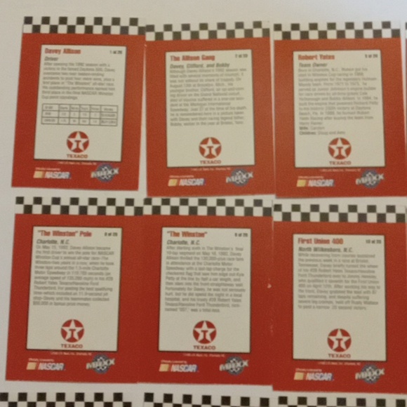 Davey Allison Nascar Driver Collectible Trading Cards Set 21 - Picture 7 of 10